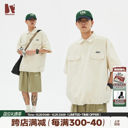 Jnxs Mr. Jiangnan Japanese Retro Short-sleeved Polo Shirt Men's Summer Trendy Brand Loose Couple Work Shirt Half-sleeved