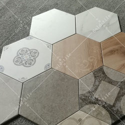 Hexagonal Tiles Nordic Small Floral Tiles Hexagonal Ceramic Tiles Bathroom Wall Tiles Kitchen Non-Slip Floor Tiles Cement Tiles Floral Tiles