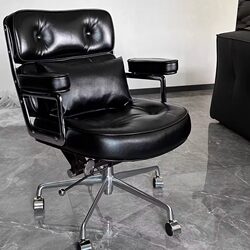 Genuine Leather Office Computer Chair, Comfortable Home Use, Alefye Desk Study Chair, Light Luxury Adjustable Swivel Chair, Robin Chair