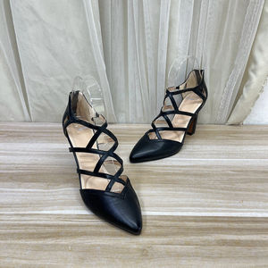 
Lady Shoes foreign trade original single women's shoes with slight flaws fashion pointed toe solid color stiletto heel bag toe fashion single shoes sandals
