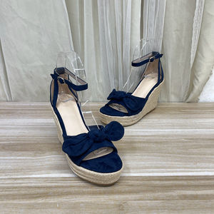 
Lady Shoes foreign trade original women's shoes fashion round toe solid color thick bottom braided bow wedge fashion sandals