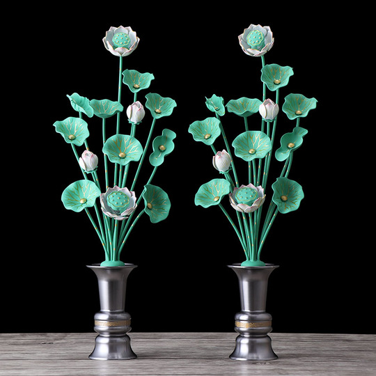 Tact Gilded Lotus Flower Vases - Buddha Altar & Home Decor