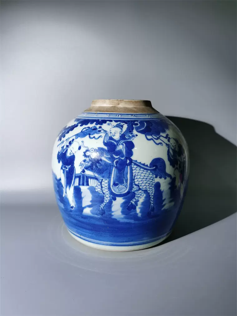 建国初醴陵粉彩山水瓷枕包老古玩古董收藏老瓷器青花浅绛彩