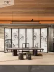 Màn hình gạc bán thấm phong cách Trung Quốc mới vách ngăn lối vào phòng khách phòng ngủ nhà có thể gập lại lá chắn di động nhà hàng văn phòng cac mau binh phong dep Màn hình / Cửa sổ