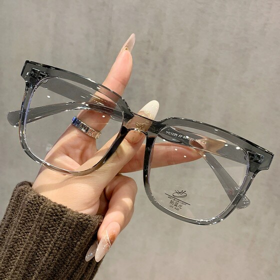 
Large frame glasses for women with myopia can match the degree of blue light, non-color, cold brown, face, small square and round face, eyes frame