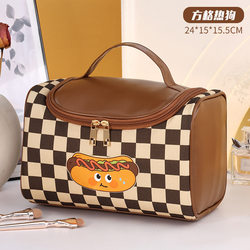 New Stylish and Cute Hamburger-Shaped Makeup Bag with Large Capacity, Portable Storage for Business Trips and Travel, Cosmetic and Toiletry Bag