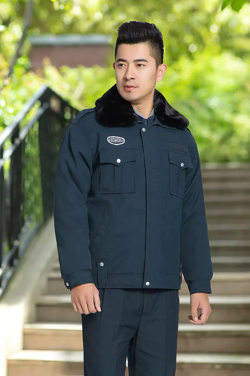 保安工作服秋冬装棉服加厚防寒棉衣执勤服套装制服冬季保安服装
