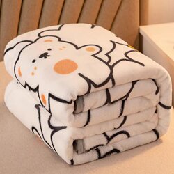 Coral Fleece Blanket for Nap, Office Throw Blanket, Thickened Winter Bed Sheet for Single Bed, Milk Flannel Small Blanket