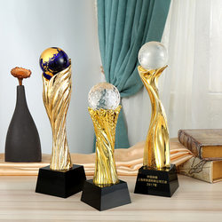 Crystal Torch Wheat Ear Earth Trophy Sports Event Prize Commemorative Crystal Earth Sales Champion Outstanding Employee