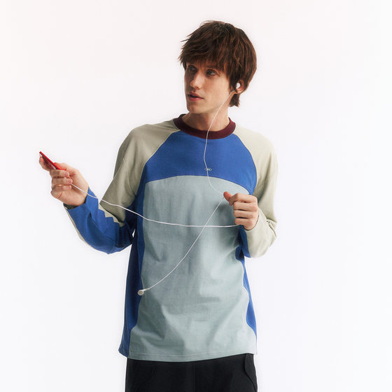 
NORYBRAND outdoor splicing sports structure Hasselblad line long-sleeved T-shirt new moisture-absorbing quick-drying sun protection top