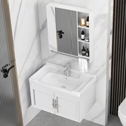 Space Aluminum Bathroom Cabinet Combination Small Apartment Washbasin Washbasin Bathroom Washbasin Bathroom Integrated