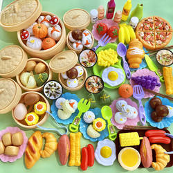 Children's Pretend Play Toys for Boys and Girls, Cuttable Fruits and Vegetables, Realistic Food, Kitchen Cooking Set