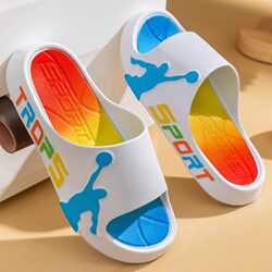 2026 New Style Slippers for Boys, Summer Basketball Sports, Home and Outdoor Wear, Non-Slip, Durable Bathroom Slippers, Parent-Child Sandals for Men