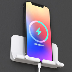Wall-Mounted Phone Holder, No-Drill Installation, Perfect for Watching Shows, Multifunctional Phone Charging Stand, Bathroom Wall Storage Rack