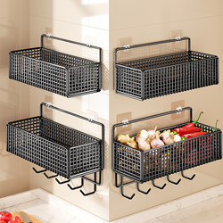 Kitchen Storage Rack, No-Drill Wall-Mounted Spice Jar Organizer, Multifunctional Wall-Mounted Shelf for Storing Onions, Ginger, and Garlic