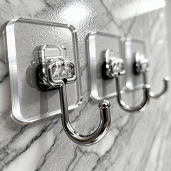 Hook with Strong Adhesive, No Drilling Required, Super Heavy-Duty, for Kitchen and Bathroom Walls, Traceless Stainless Steel, Dormitory Adhesive Hook