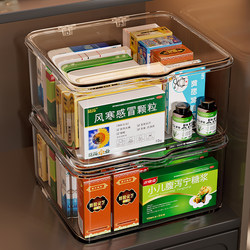 Transparent Medicine Box, Medicine Dispensing Box, Desktop Small Medicine Box with Lid, Household First Aid Kit, Medicine Storage Box