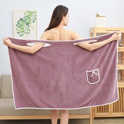 Plus Size 40-90kg Wearable Bath Towel Women's Suspender Bathrobe Bath Skirt Thickened Adult Household Pure Cotton Absorbent Soft