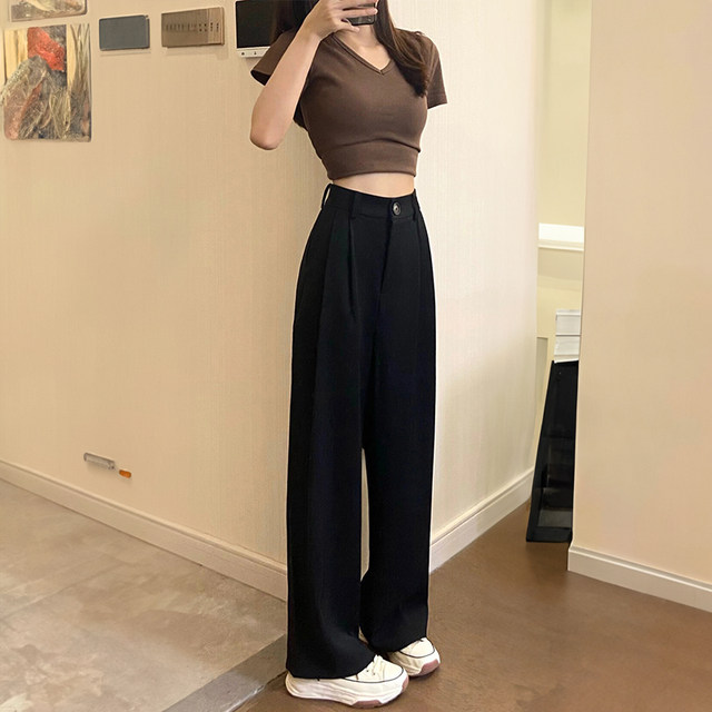 Black suit pants for women, autumn and winter style for fat girls, mm ...