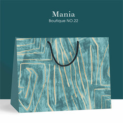 Blue Graffiti Fashion Gift Bag, Gift-Giving Clothing Shopping Bag, Handbag, Packaging Bag, White Cardboard Bag, Ready Stock Wholesale