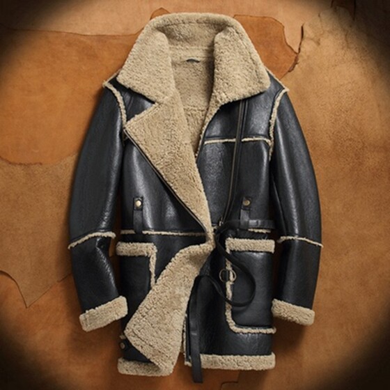 
Winter mid-length loose version fur all-in-one men's genuine leather fur coat