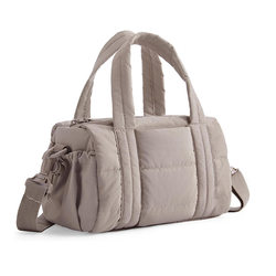Ready Stock Women's Fluffy Quilted Shoulder Bag, Mini Gym Bag, Small Luggage Bag with Detachable Shoulder Strap, Crossbody Bag