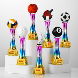Crystal Trophy Basketball Football Golf Tennis Billiards Table Tennis Swimming Tug-Of-War Sports Games Competition Trophy Award