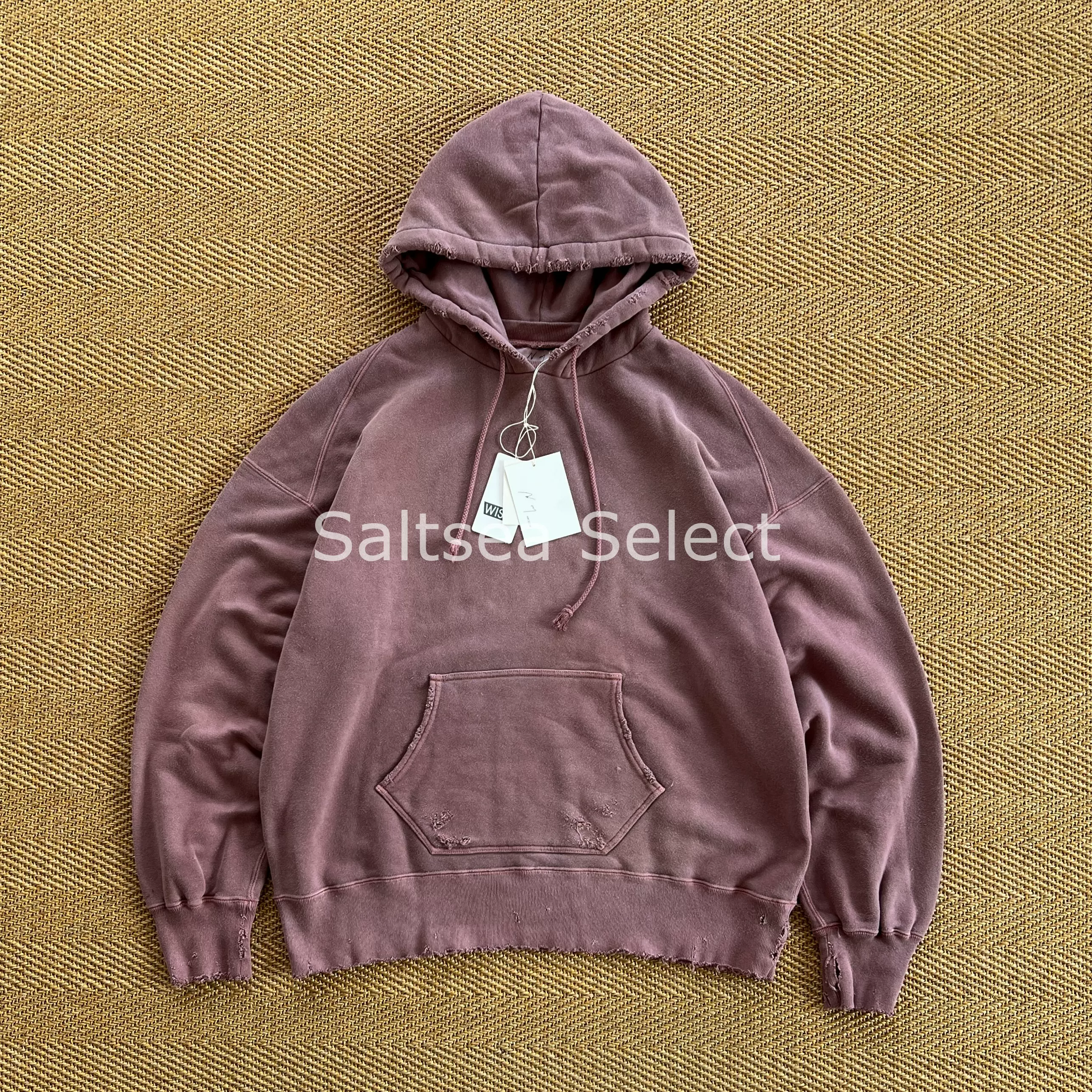 嘉兴现货ANCELLM DYED DAMAGE HOODIE日产水洗破坏帽衫卫衣23AW-Taobao