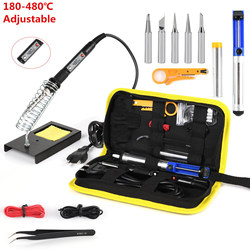  Electric Soldering Iron 80W Lcd Digital Display Adjustable Temperature Soldering Iron Tip 220V / 110V Welding Tool Electric Soldering Iron