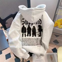 European and American Street Hip-Hop Heavyweight Hooded Sweatshirt for Men, Autumn and Winter American Style National Trend Vibe Couple Thickened and Fleece-Lined