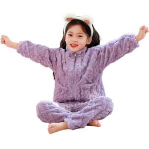 Autumn and winter Children's flavored pajamas Girls Baby Boy Home Service Girls Thick Winter Boy Coral Velvet