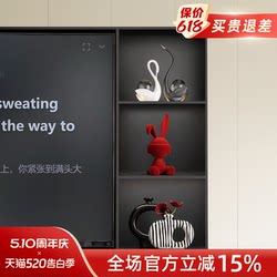 2026 New Model Tv Cabinet Background Wall Niche Decorative Ornaments Living Room Light Luxury High-End Vase Rabbit Housewarming Gift