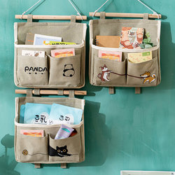 Large-Capacity Miscellaneous Storage Bag, Bathroom Hanging Waterproof Free-Combination Multi-Pocket Three-Dimensional Canvas Wall-Mounted Storage Bag