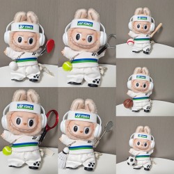 Labubu badminton tennis suit clothes men's and women's hats first, second and third generation labubu baby clothes sportswear