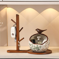 Floral Ceramic Key Holder for Entryway, Decorative Piece for Foyer, Wedding Gift for the Bride, High-End Vintage Style