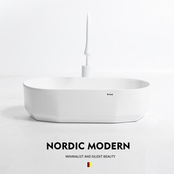 Scandinavian Normcore Countertop Basin Art Black Edge Ceramic Wash Basin Home Powder Room Wash Basin Single Sink Bathroom
