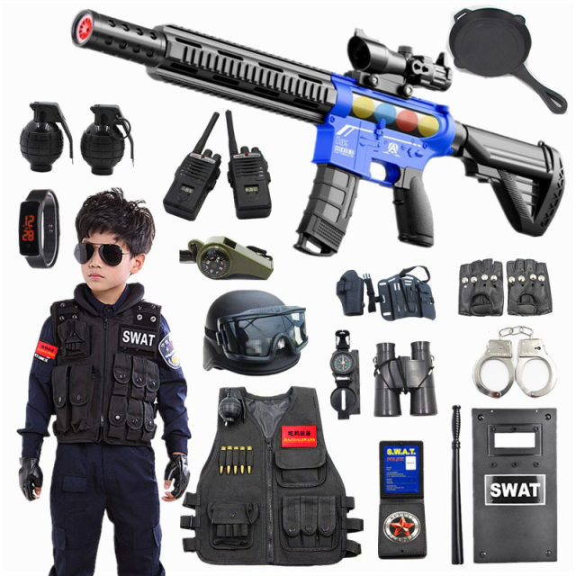 Children's Police Toy Gun Full Set Real-life Chicken Equipment Special 