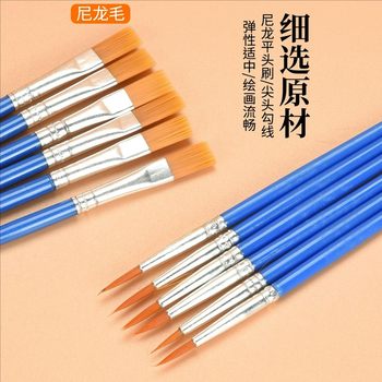 Touch-up small brush nylon hair brush industrial paint brush paint brush flat head flat head row pen art brush