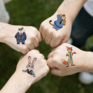 
Zootopia 2 Tattoo Sticker Glitter Cartoon Anime Face Sticker Judy Nick Snake Rabbit Gary Waterproof Long-lasting