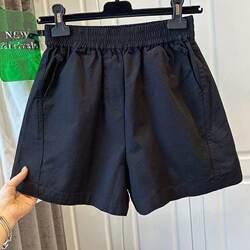 Woodpecker Summer High-Waisted Fashion Shorts for Women 2026 New Elastic Thin Casual Hot Pants Slimming Button New Style