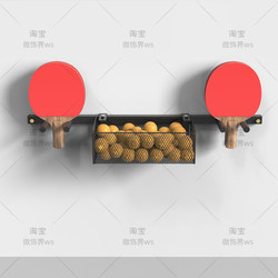 Wall-Mounted Storage Rack, Integrated Display Rack for Sports Equipment and Table Tennis Rackets