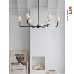 American-Style Vintage Vc1:1 Piaf All-Copper Living Room Chandelier, French Minimalist Designer Villa Dining Room Bedroom Lamp