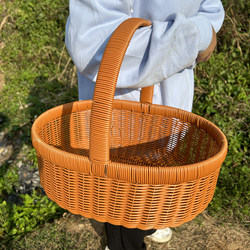 Handmade Rattan Hand-Held Basket, Living Room Fruit Basket, Picnic Basket, Egg Basket, Hand-Held Flower Basket, Gift Packaging Basket, Picking Basket