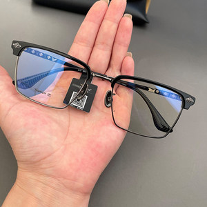
loudcloud new glasses frame black frame plain silver jewelry large face fashion men and women myopia mirror flat mirror
