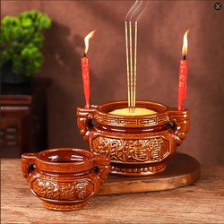 Ceramic Small Incense Burner for Home Indoor Use, Offering Incense to Buddha, Large Size for Ancestral Halls, Attracting Wealth and Prosperity, Wholesale Incense Burner