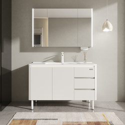 Oulin Floor-Standing Honeycomb Space Aluminum Bathroom Cabinet Ceramic Integrated Basin Wash Basin Washbasin Washbasin Cabinet Combination
