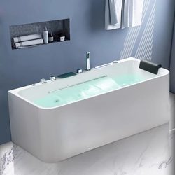 Vipwc【Germany】Acrylic Household Integrated Seamless Freestanding Bathtub with Constant Temperature, Jet Massage, and Thin Edges