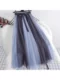 Color-blocked gauze skirt new high-waisted slim A-line large sway contrasting mesh fluffy skirt mid-length skirt women's long skirt
