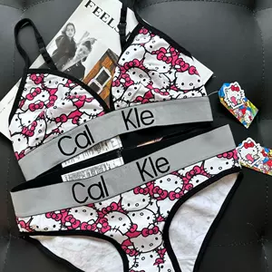 情侶裝#一起來穿內褲Calvin Klein CK聯名hello kitty 凱蒂貓內衣內褲套裝Kitty 內衣+內褲$1390 Kitty  內衣+丁