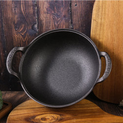 Household Cast Iron Stew Pot, Non-Coated, Non-Stick Frying Pan, Thickened Hot Pot, Suitable for Induction Cooker and Gas Stove